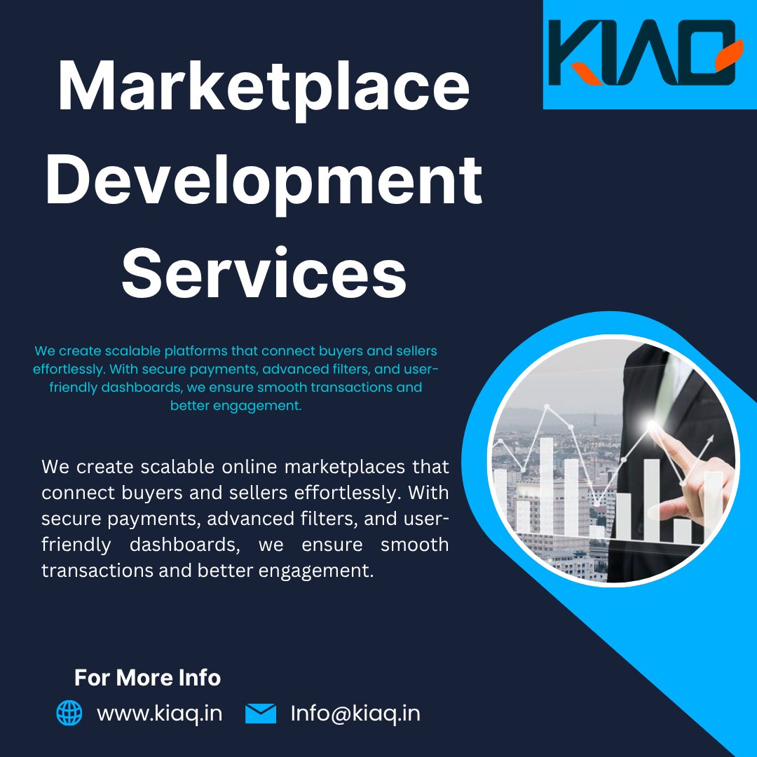 kiaqtechnologie's tweet image. Empower your business with a seamless online marketplace that connects buyers and sellers effortlessly.

#MarketplaceDevelopment #EcommerceSolutions #OnlineMarketplace #BusinessGrowth