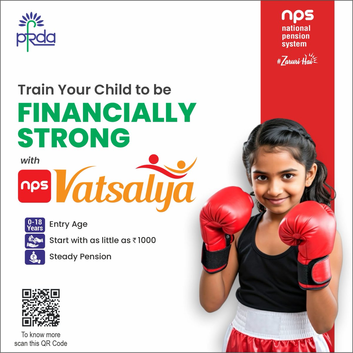 PFRDAOfficial's tweet image. Every parent dreams of a strong, secure future for their child.

With NPS Vatsalya, you can make that dream a reality - start small, grow steady, and secure their tomorrow today.

#PFRDA #NPS #NPSVatsalya #NPSZaruriHai #SecureFuture