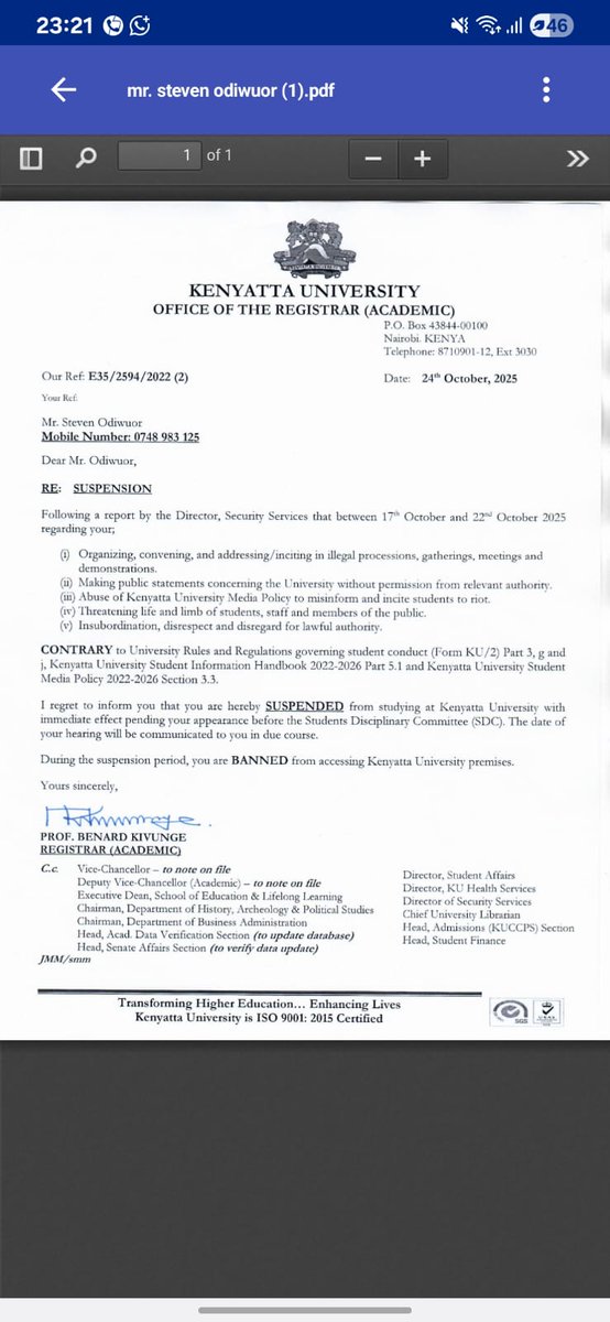 F**k 
My suspension letter 🔥✊🏼
Cowards 💀