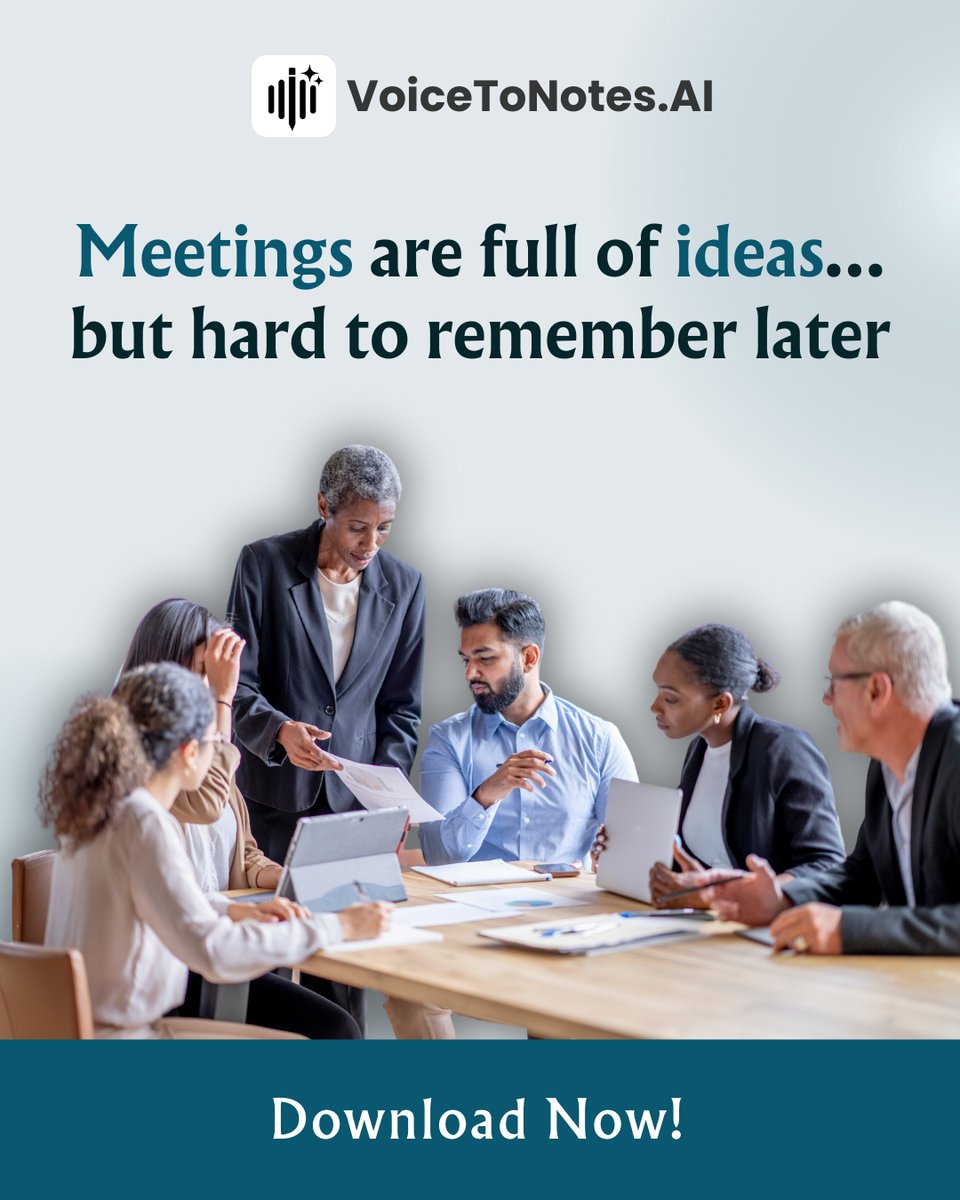 voicetonotes's tweet image. Stop replaying long meeting recordings!
With VoicetoNotes.ai, your voice turns into clear, structured notes instantly.
Perfect for pros, creators &amp;amp; leaders who value time
👉 Speak. It writes. You grow.

#VoicetoNotes #AIProductivity #NoteTakingApp
#hairston