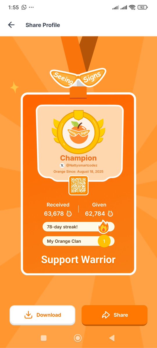 Nattysmartcodez's tweet image. Superapp by @sign 😊
Check in completed ☑️
78
Orange in my vein

I won&apos;t miss a day, because I wan dey consistent

SiGM Fams 👀🧡 

LfsIGN 🍊 @Umbrella_pipo