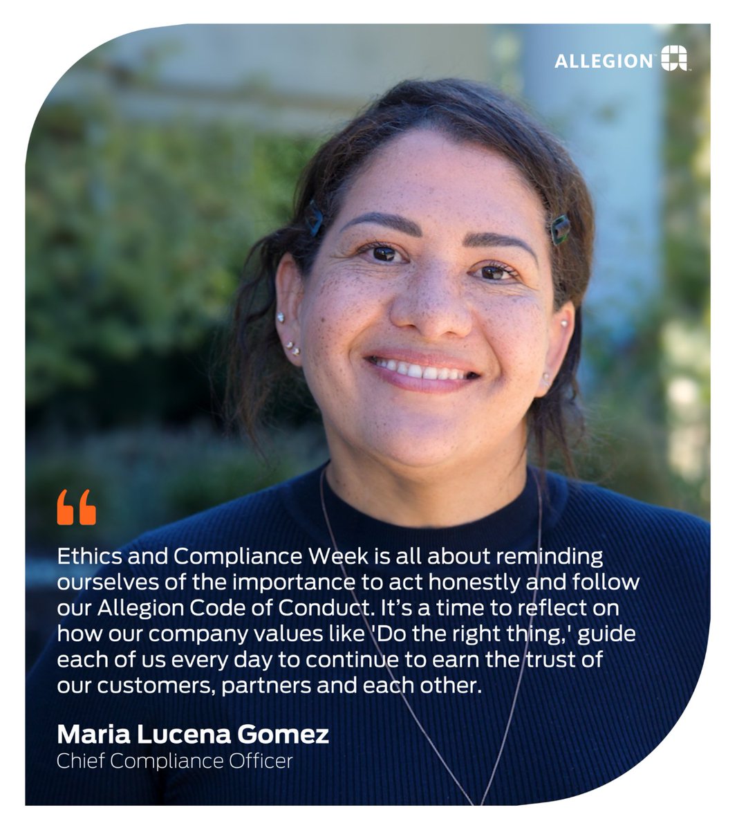 It's Ethics &amp; Compliance Week!

The Allegion values are truly at the heart of our commitment to building a culture of integrity and shaping a future of ethical excellence. Learn more about those values and the Allegion culture here: allegion.com/corp/en/career…
