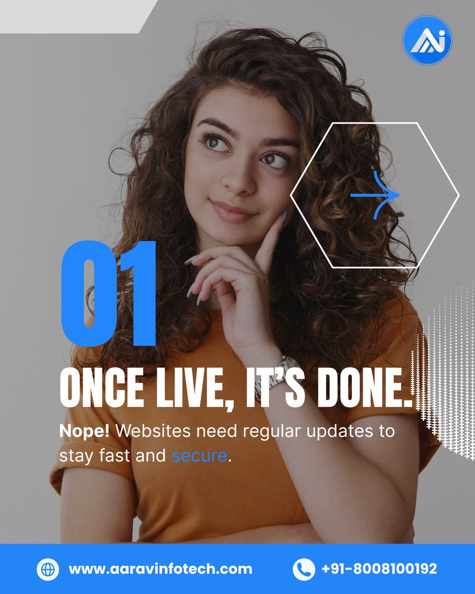 aaravinfotech's tweet image. A slow website isn’t just bad UX - it’s lost revenue. 
Let’s bust the 3 biggest myths about website maintenance:

1️⃣ It’s a one-time task
2️⃣ Only big brands need it
3️⃣ It’s too costlyTruth: Maintenance = Speed, Security &amp;amp; Success. 

#WebsiteMaintenance #SEO #WebPerformance