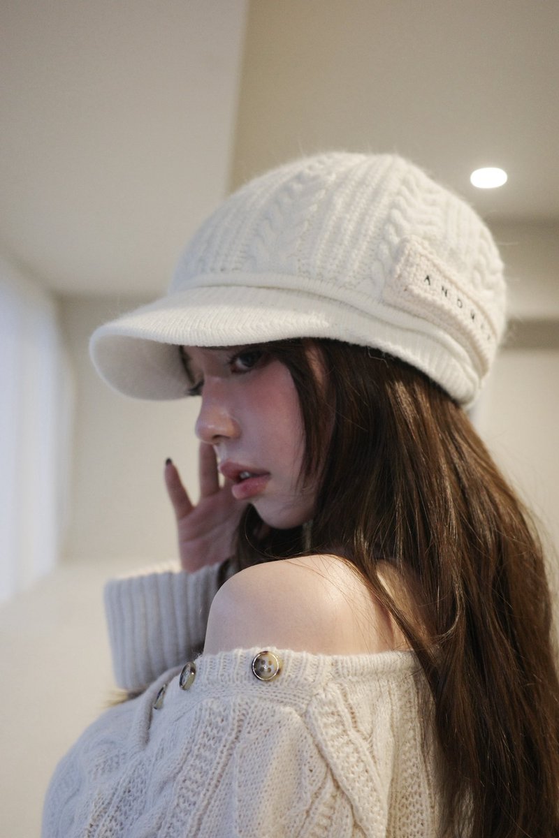 帽子 andmary Mary casquette Mary casquette color ivory/mocha/black ¥6600-tax in 全面に施された