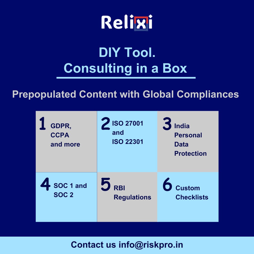 Riskpro_india's tweet image. Get started today → app.relixi.com ​
​
#RiskManagement #Compliance #AuditAutomation #Relixi #Riskpro #InfoSec #Governance #GRC #Security