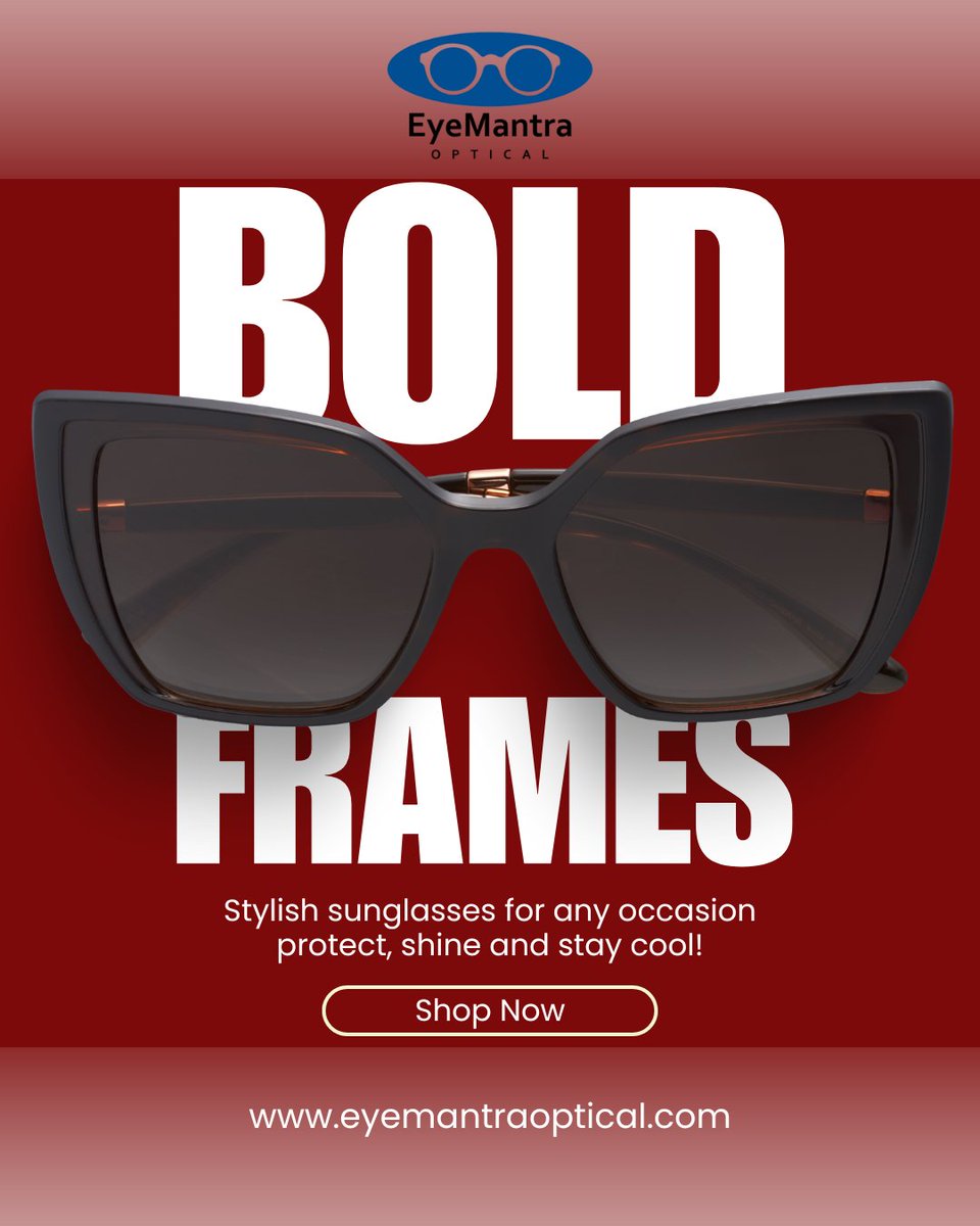 eyesopticalshop's tweet image. Shine Bold, Stay Cool 😎
Turn heads this season with EyeMantra Optical’s Bold Frames Collection!
Perfect blend of style, UV protection &amp;amp; confidence — because your eyes deserve the best. 👓✨
#EyeMantraOptical #BoldFrames #Sunglasses #EyewearFashion #StayStylish