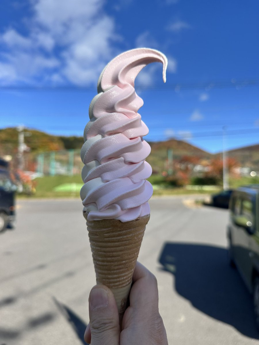 久しぶりにソフトクリーム🍦
大盛りにしてくれた✨