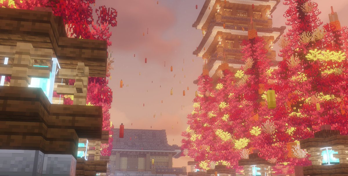 yuuConanv's tweet image. ＃建築カレンダー で作らせていただいた建築が紹介されてよかった!!
別視点の写真もあるので、見てくれるとありがたいです。
#夜空の冬 　#Minecraftbuilds 　＃Minecraft