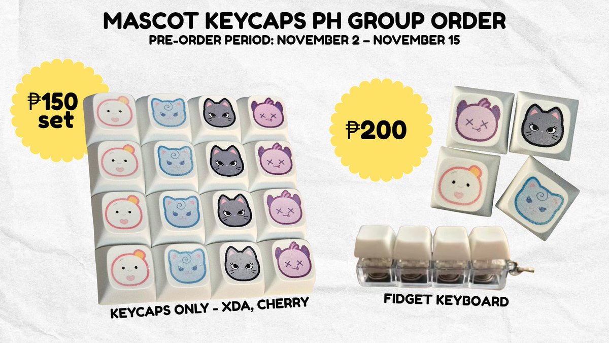swardrimy's tweet image. wts lfb ph
[PH GO🇵🇭] aespa Mascot Keycaps Pre-Order

Order form in thread 🔗🔽

Deadline:
15 November 2025, 11:59pm

# aespa winter karina jimin minjeong