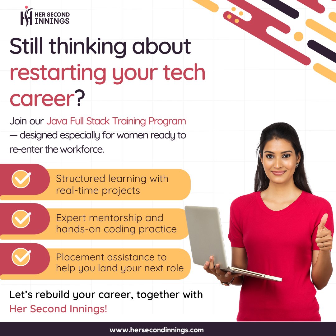 her2nd_innings's tweet image. 💻 Your Tech Comeback Starts Here!

Been away from coding for a while? It’s never too late to restart.

Click here:hersecondinnings.com/java-full-stac…

#CareerRelaunch #WomenInTech #JavaFullStack #HerSecondInnings #Upskilling #TechCareers