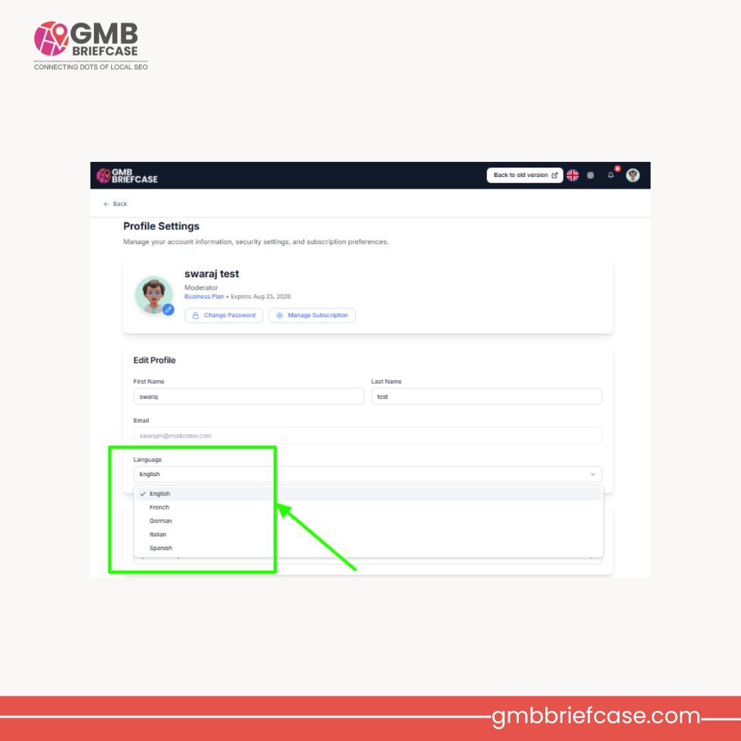 gmbbriefcasecom's tweet image. 🌍GMB Briefcase is now multilingual!

Manage and optimize listings in your preferred language: English, French, German, Italian &amp;amp; Spanish.

👉Try it now: gmbbriefcase.com

#GMBBriefcase #LocalSEO