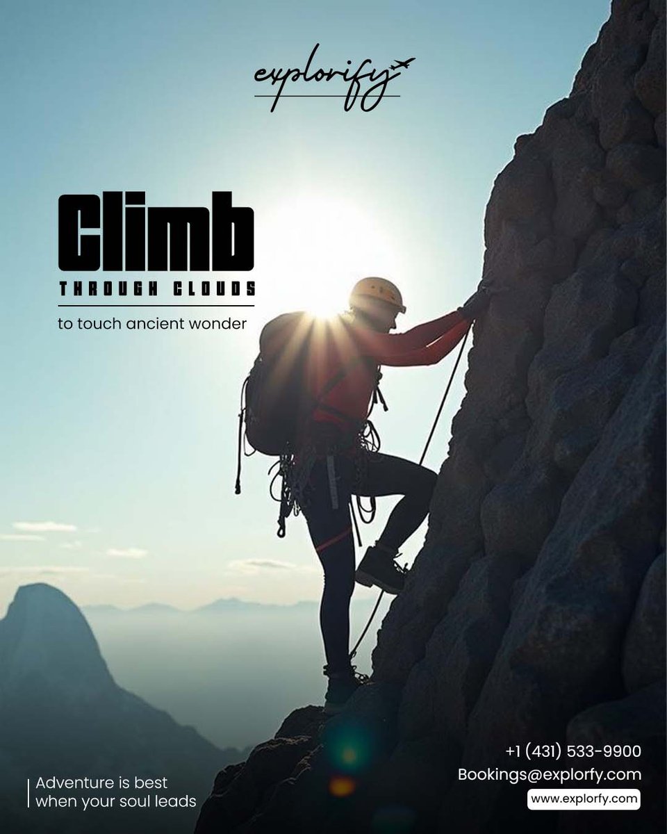 Explorify_Group's tweet image. Rise above limits, one peak at a time 🌄 #AdventureAwaits
#Explorify #MountainDreams #ClimbBeyond #AdventureTravel #ExploreBeyondMaps #HikeTheWorld #OutdoorSpirit #TravelWithExplorify #SeekTheSummit #WanderBoldly