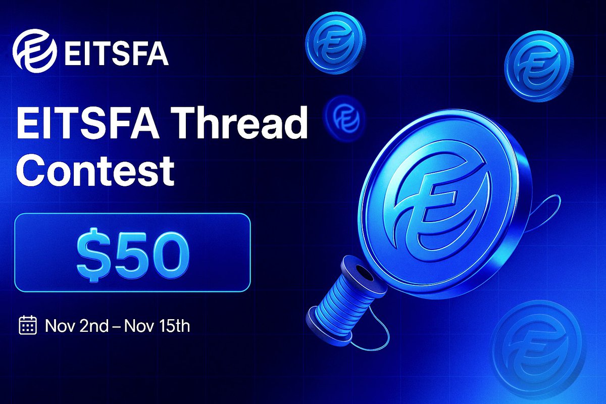 aremu_ibrah1m's tweet image. 🚀 $EITSFA THREAD CONTEST – Win $50! 🚀
Think you can tell the story of EITSFA better than anyone?
Now’s your chance to show off your creativity and earn rewards while spreading the word about EITSFA the token built to power smart, secure, and global finance! 🌍💫

How to…