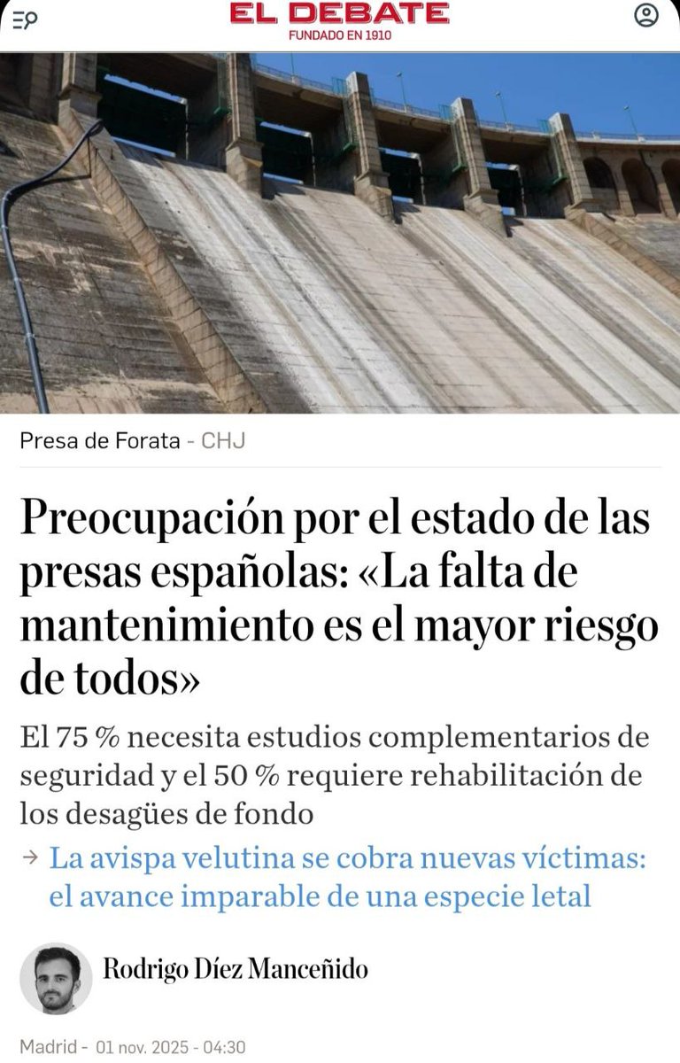 Una de las infraestructuras más necesarias para la población (las presas) las están dejando colapsar, casualmente estás presas las explotan fondos como Blackrock. 

Preocupación por el estado de las presas españolas: «La falta de mantenimiento es el mayor riesgo de todos».