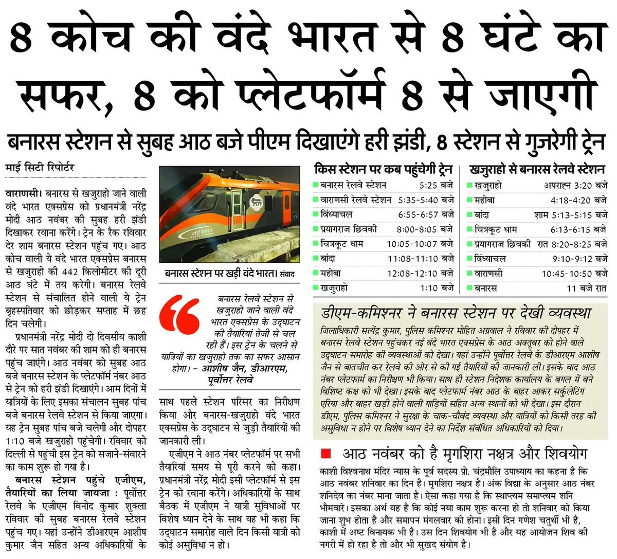 upmita's tweet image. आठ… का आंकड़ा

#PMinKashi #Vandebharat