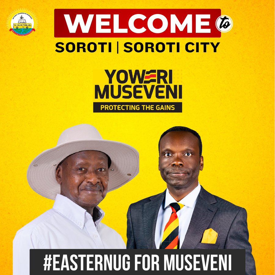 Soroti, Eastern and the entire Uganda please welcome <a href="/KagutaMuseveni/">Yoweri K Museveni</a> today hosted by <a href="/EchoduOfficial/">Calvin Echodu</a>  in Soroti City Sports Grounds for a campaign rally. 
Protecting the gains👍