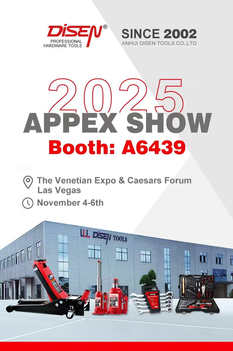disen_tools's tweet image. 🇺🇸 DISEN is heading to AAPEX 2025 in Las Vegas!
🔧 Discover our latest ratchets, wrenches &amp;amp; socket sets — built for pros.
📍 Booth A6439 | 📅 Nov 4–6, 2025
Let’s connect and talk tools!
#AAPEX2025 #DISENTools #HandTools #B2B #TradeShow