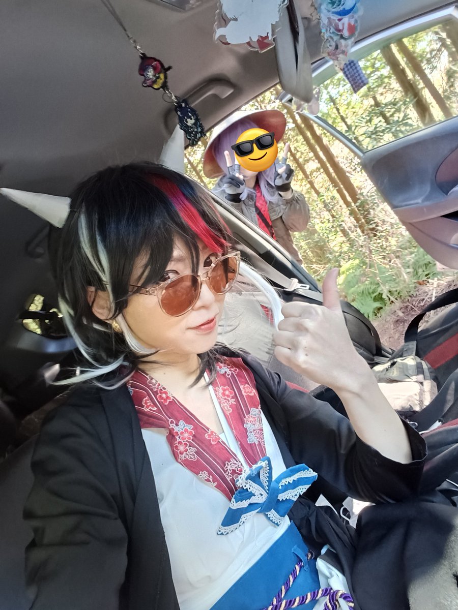 anisakis10th's tweet image. 東方Project 輝針城 正邪と針妙丸の併せでした！めちゃドヤしてるけど阿古耶さんの車です。正邪は助手席
今日はありがとうございました😊