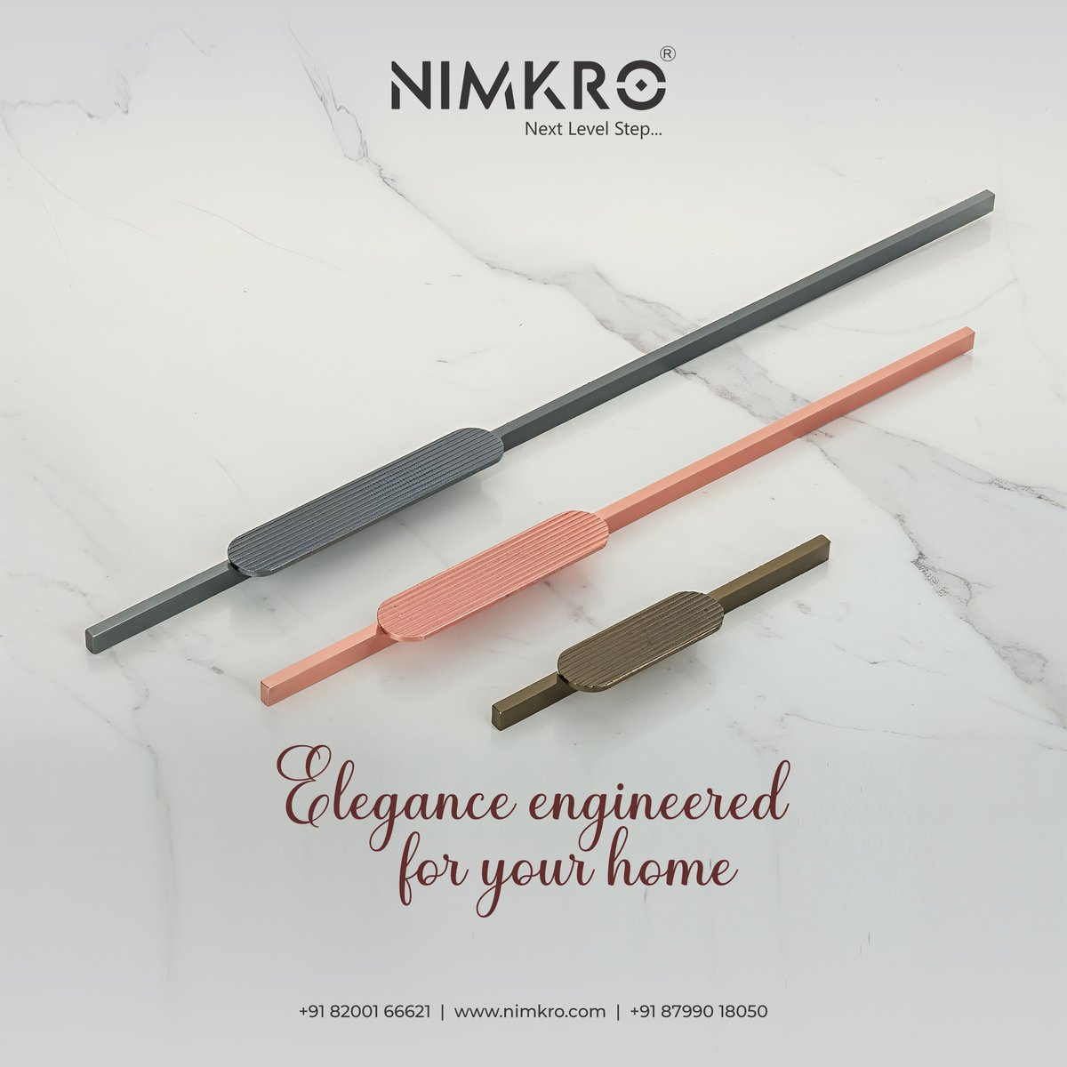 NimkroHardware's tweet image. Minimal Design. Maximum Style!
Elevate every door with the Aluminium Cabinet Handle  Handle by NIMKRO HARDWARE LLP.
call now : 8200166621
view more : nimkro.com
.
#VoteChor #nimkrohardware #minimaldesing #aluminumcabinethandle #doorhandle #InteriorDesign #homedescor