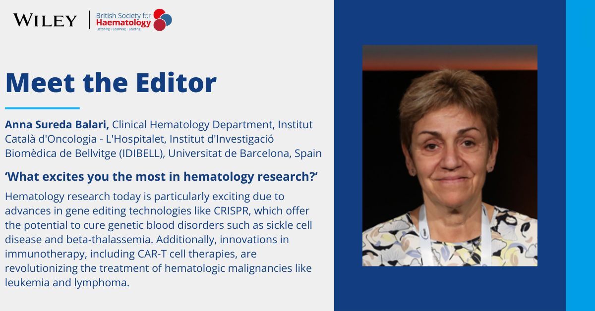 BrJHaem's tweet image. 📣📚 #MeetTheEditor Episode 12: We&apos;re excited to introduce you our #AssociateEditor Anna Sureda Balari! 
Stay tuned! #BrJHaem #Haematology

@WileyHealth @BritSocHaem @DrAEvens