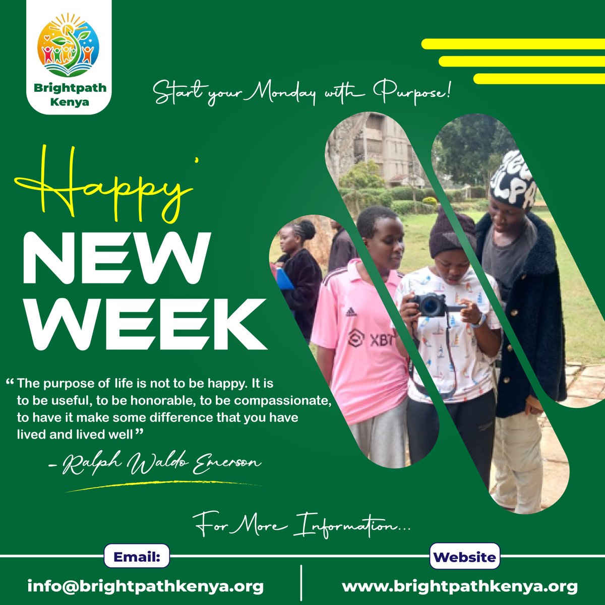 💫 Happy New Week from <a href="/BrightPath_Ke/">BrightPath Kenya</a>💫
This week, remember — the purpose of life isn’t just to be happy, but to be useful, compassionate, and to make a difference. 💛
#HappyNewWeek  The Standard Ngong Road Mau Mau <a href="/AmaniKwanza/">Amani Kwanza</a> #IDEI2025KE TZ Democracy Tanzania Journalists Enoch