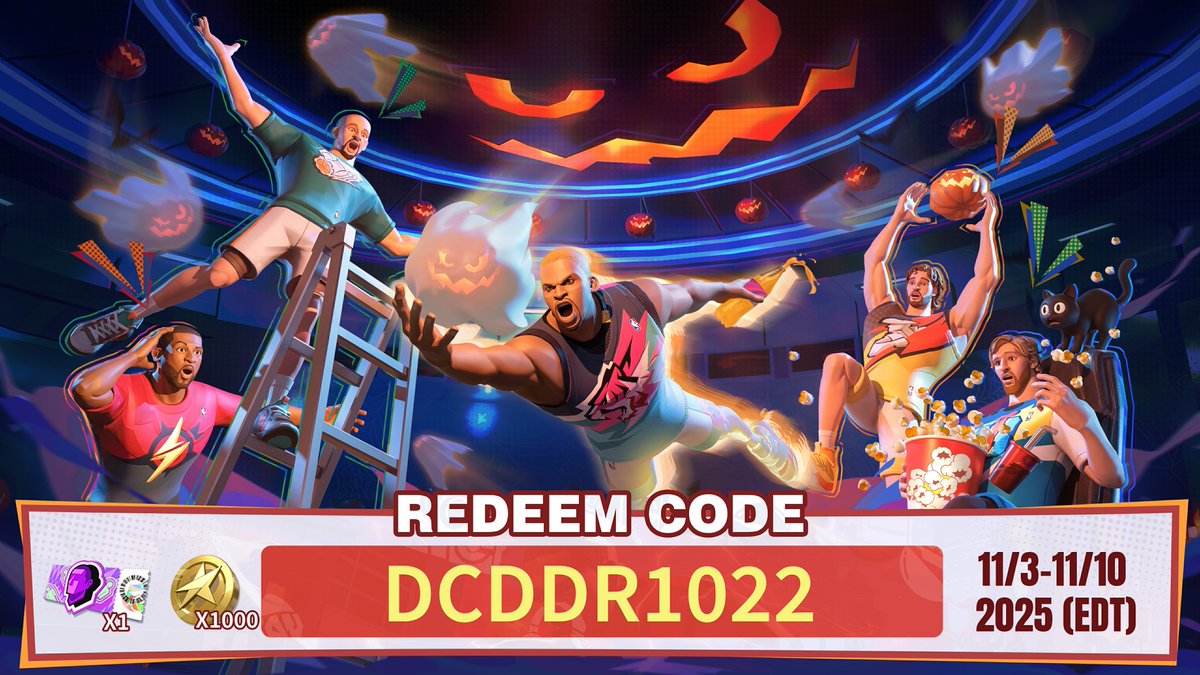citydynastyglo's tweet image. 🚨 CODE DROP: SEASON 4 – ROUND 2 🚨

Weekly drops are live! New season, same limited-time excitement.
Fastest hands take it all. ⏳

⚡ Claim it now: DCDDR1022
📅 11/3 – 11/10 (EDT)

#DunkCityDynasty #CodeDrop #HauntedHoops #WickedMoves