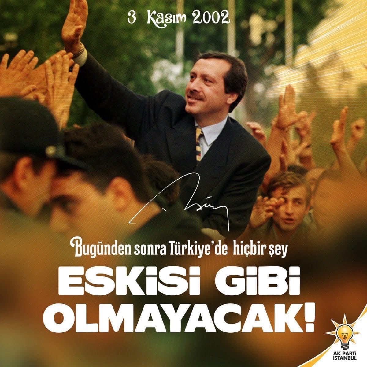 3 Kasım Bir milletin yeniden diriliş günü. 
Milletimizin “Artık hiçbir şey eskisi gibi olmayacak” dediği gün.
İstikrarsızlıktan güvene, karanlıktan aydınlığa uzanan bir yolculuğun başlangıcı.
Türkiye, AK Parti ile geleceğe inandı. 🇹🇷
#BirMilattır3Kasım