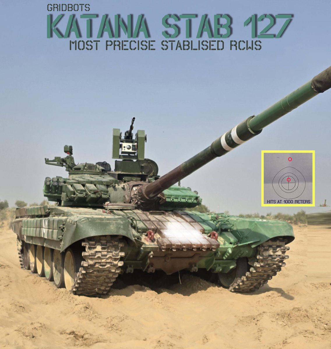 Gridbots's tweet image. Recently we concluded the trials of KATANA-STAB-127
It emerged as one of the most precise RCWS

It can be mounted on a T72, BMP or any armored vehicle
It supports NSVT and HMG guns

Its  FOG Gyro-stabilized  &amp;amp; onboard GPU compute 
Visit :gridbots.com/katana.html

#gridbots #rcws