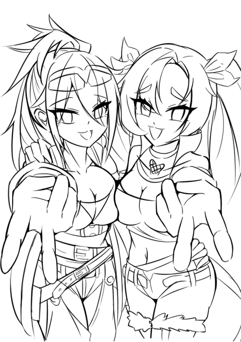 wip 昔描いたイラストを別の形でリメイクしよう。(キョウカちゃんは描くのがこれが初めて)