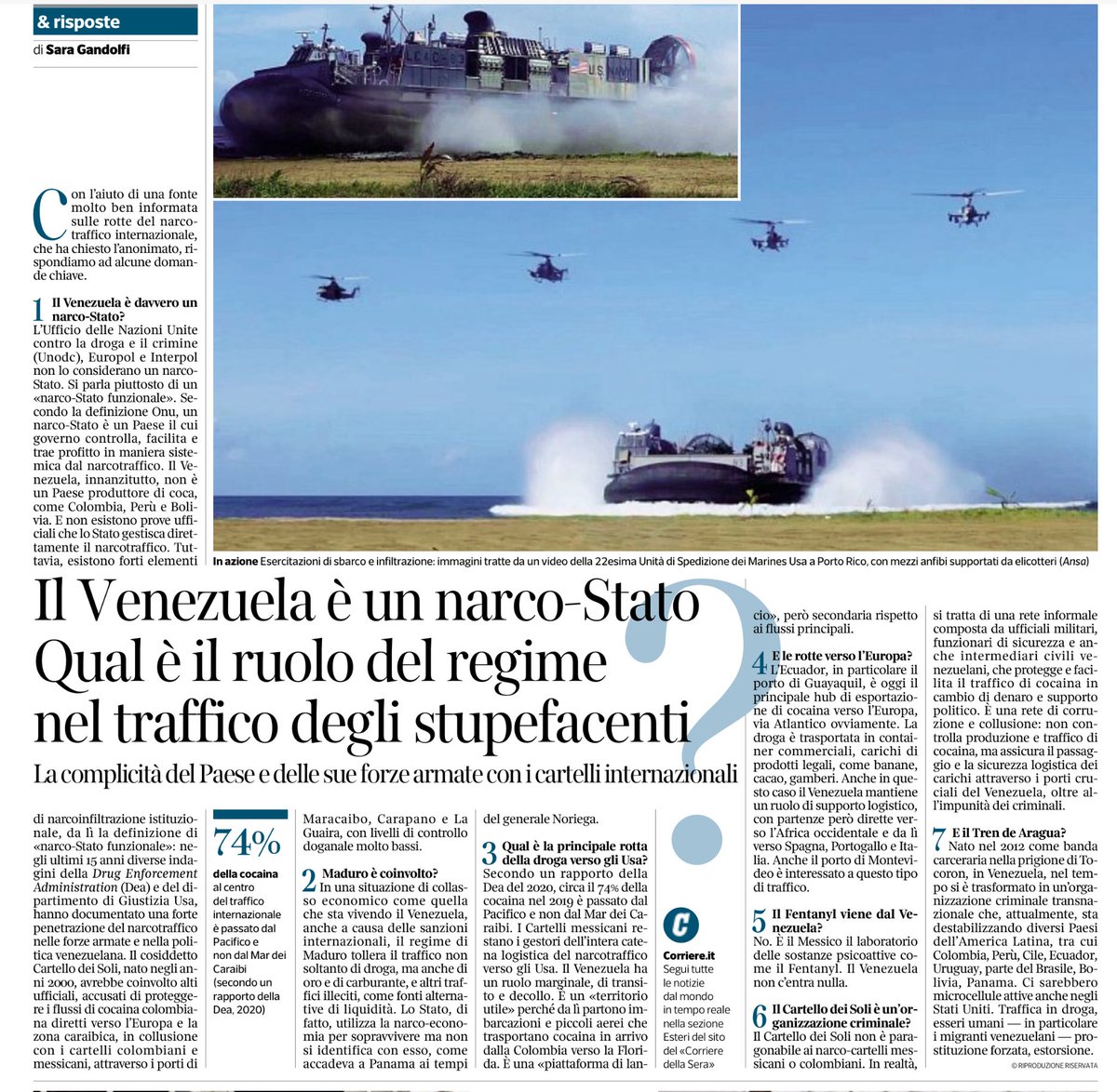 Il Venezuela è un narcostato?
Onu, Europol e Interpol dicono di no.
Ma Trump se ne frega come se ne frega del Diritto internazionale 
Questi i fatti
Le chiacchiere stanno a zero
Il realtà il presidente USA è interessato alle ricchezze naturali del Venezuela, in primis petrolio