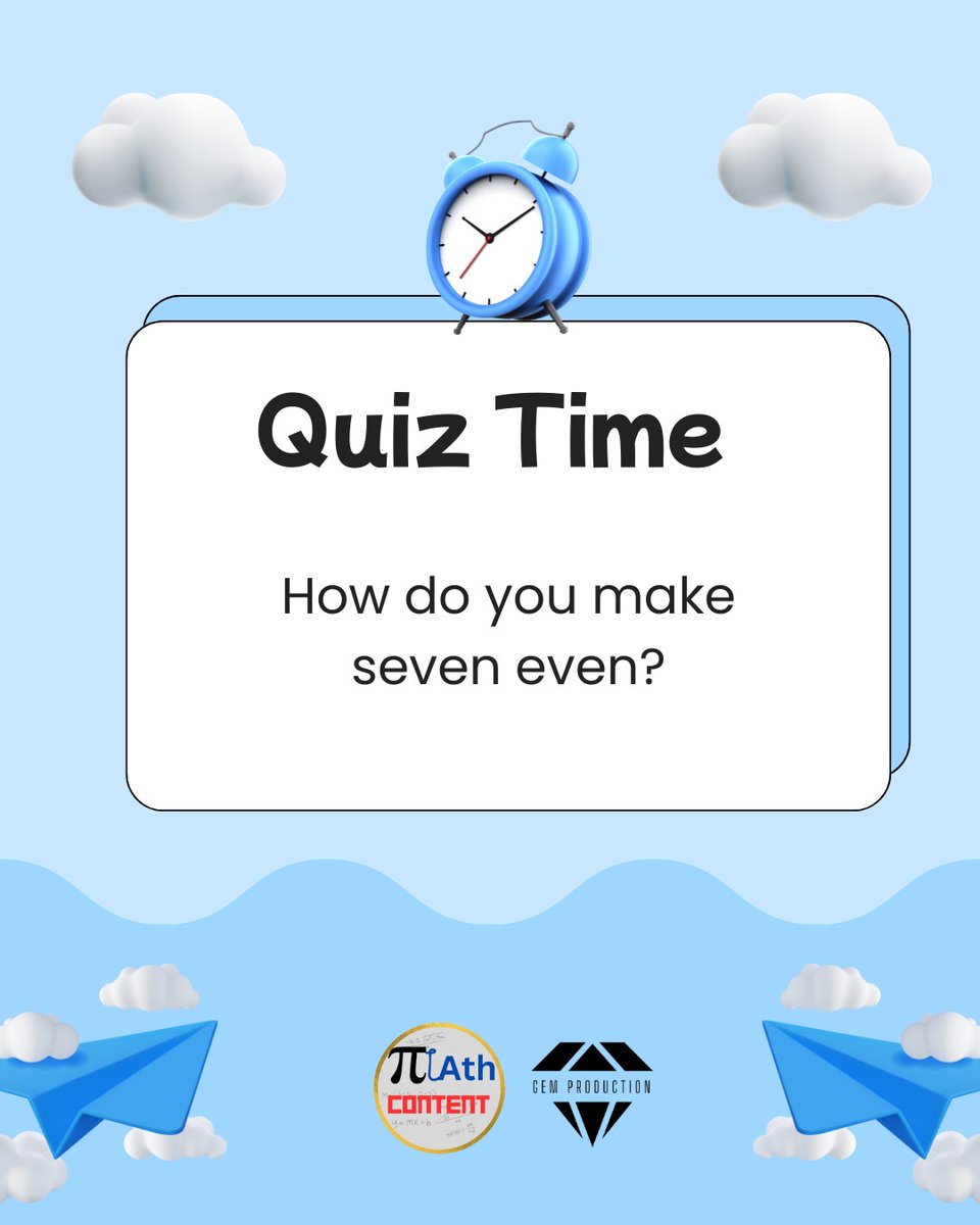 mathcontent's tweet image. Answer the question in the comment section 😉

#math #mathquiz #quiz #mathcontent #gemproduction #fun #funquiz #gemprivatetutor