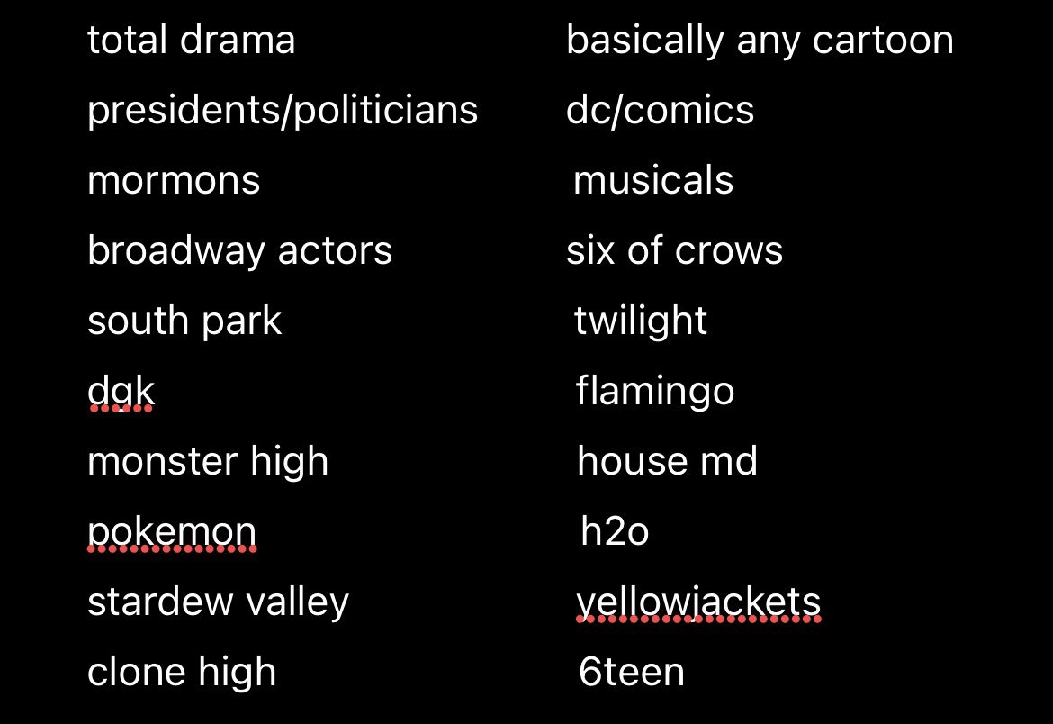 wesperloser's tweet image. big fat stupid UPDATED list of my fandoms/interests i’ve been active in because i have a lot and i want people to remember why they’re even moots with me

(there’s probably more) #promotwt #moots #mootshunt #tdi