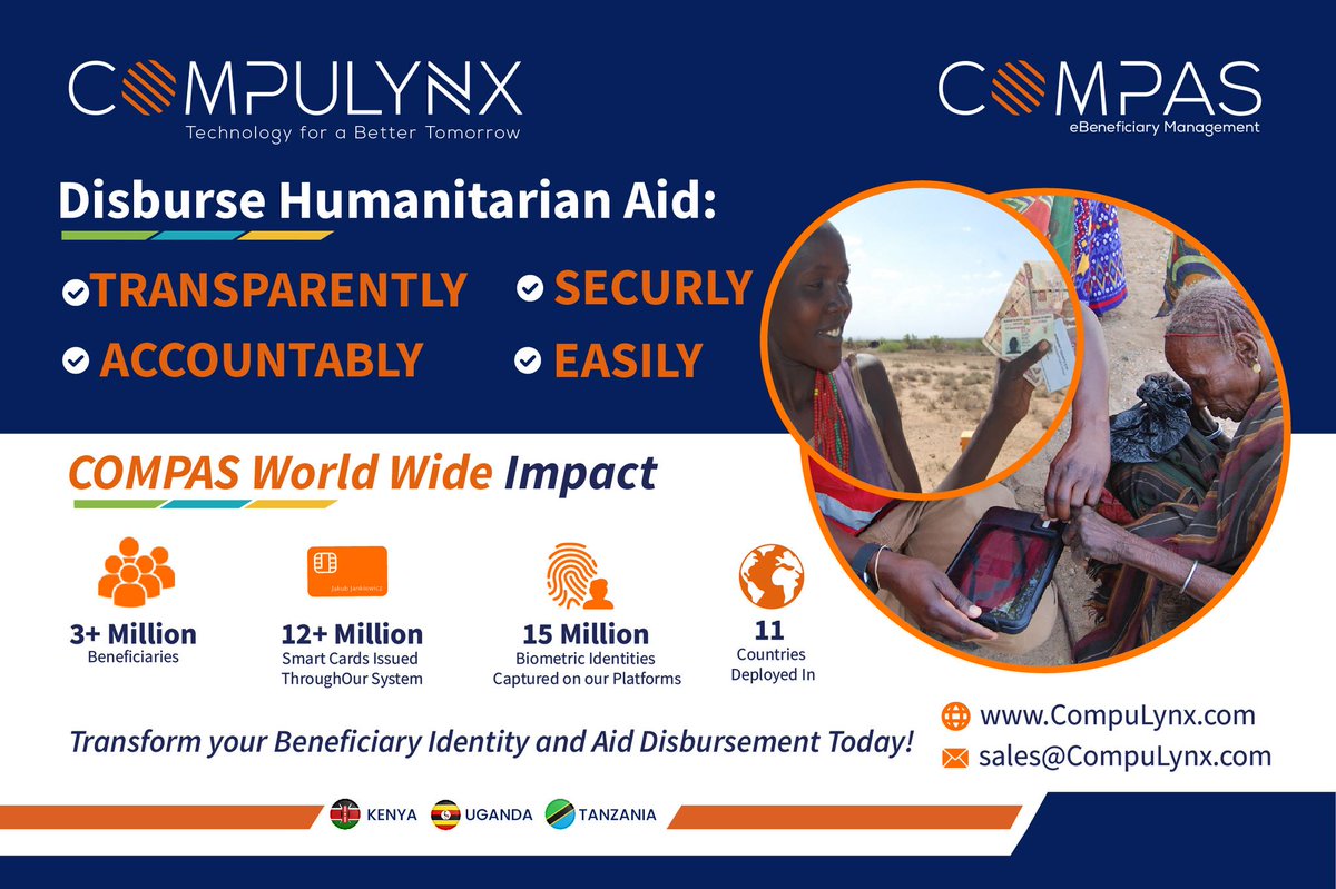 CompulynxLtd's tweet image. Accountability of donor funds or Aid is the major pain point for donors today. Our eBeneficiary Management system automates all Humanitarian Aid Distribution activities, avoiding Fraud.
Discover How bit.ly/3c2nVcA
#humanitarian #AidDisbursement #technologies #NGO #Africa