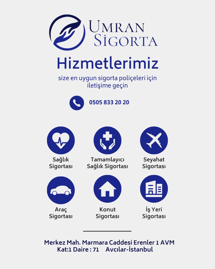 Sigortacılık işlemleriniz için bir telefon kadar yakınız
