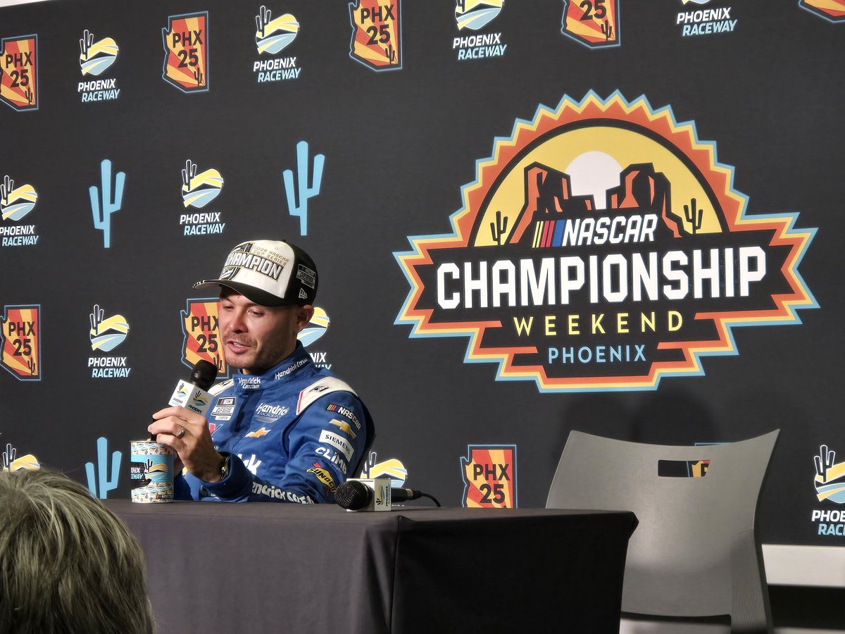 "Each would mean something different" says 2025 NASCAR Cup Series Champion Kyle Larson when asked the differences between his two titles. Further adding that "sad", was among the emotions, likely for his friend Danny Hamlin. #Championship4