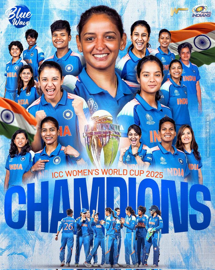 iAmKumar_Dinesh's tweet image. विश्वविजेता🏆
भारतीय महिला क्रिकेट टीम ने रचा इतिहास।  
ICC महिला क्रिकेट विश्व कप 2025 की बनी चैंपियन।
.
#IndianCricket #WomensWorldCup2025 #ICC #INDIA #INDWvsSAW
#CWC2025 #WorldChampions#WomensWorldCup2025