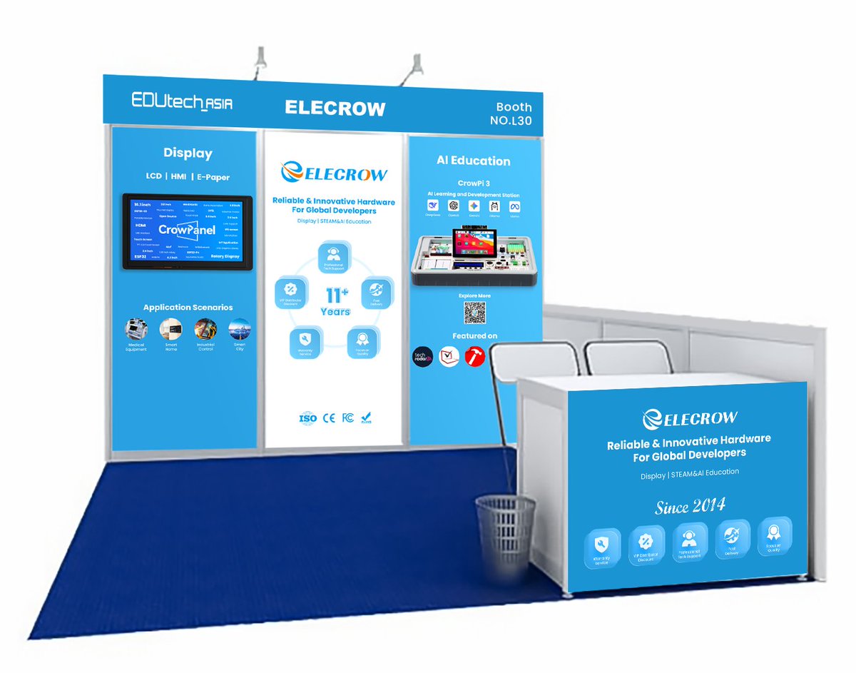 Elecrow1's tweet image. 📢 Join us at #EDUtech Asia 2025, Singapore! 
🗓️ Dates: 5-6 November 2025
📍 Venue: Sands Expo &amp;amp; Convention Centre, Marina Bay Sands
🔖 #Elecrow Booth No.: L30
🎁 Stop by for exclusive event souvenirs and discounts!
