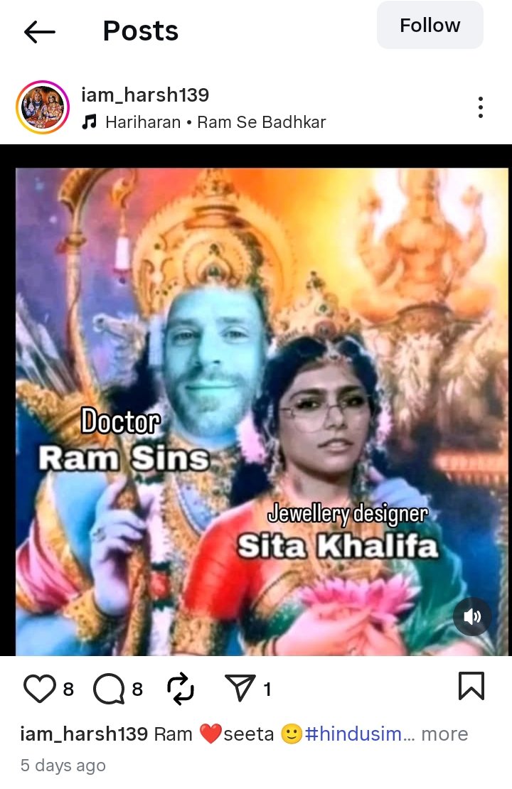 BAJRANG_DAL_UP's tweet image. Request @muzafarnagarpol @cyberpolice_up to act on this Instagram id. 
@Uppolice @CMOfficeUP @UPPViralCheck
id Name :– iam_harsh139

Guys, report that Instagram handle. instagram.com/p/DPyC4HOjLC-