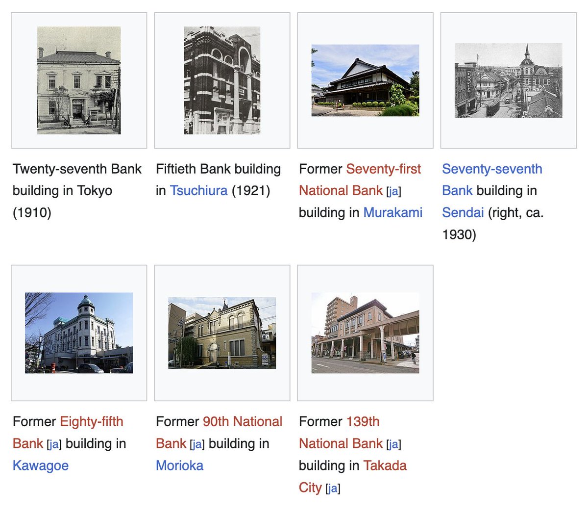 Japan had a nine-year period in the 1870s where they emulated the post-Civil War American National Banking System. 153 banks were chartered, with the names First National Bank through 153rd National Bank.