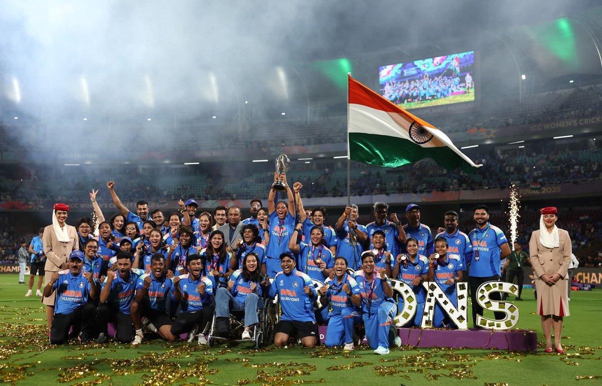 HEARTIEST CONGRATULATIONS! 🏆I extend my heartiest warmest congratulation to the Indian Women’s Cricket Team for their 1st ODI World Cup win! 🏏🇮🇳 Defeated South Africa by 52 runs on home soil at DY Patil Stadium Navi Mumbai. Pride, grit, and glory!

#IndiaWins #WomenInBlue