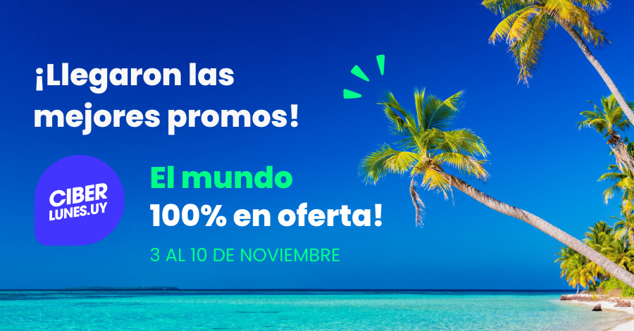 Llegó el lunes más tentador del año. CIBERLUNES con el mundo 100% en oferta! Edición especial 10 años! Vos elegís el destino, nosotros ponemos las ofertas, vamos? tinyurl.com/CiberNov25