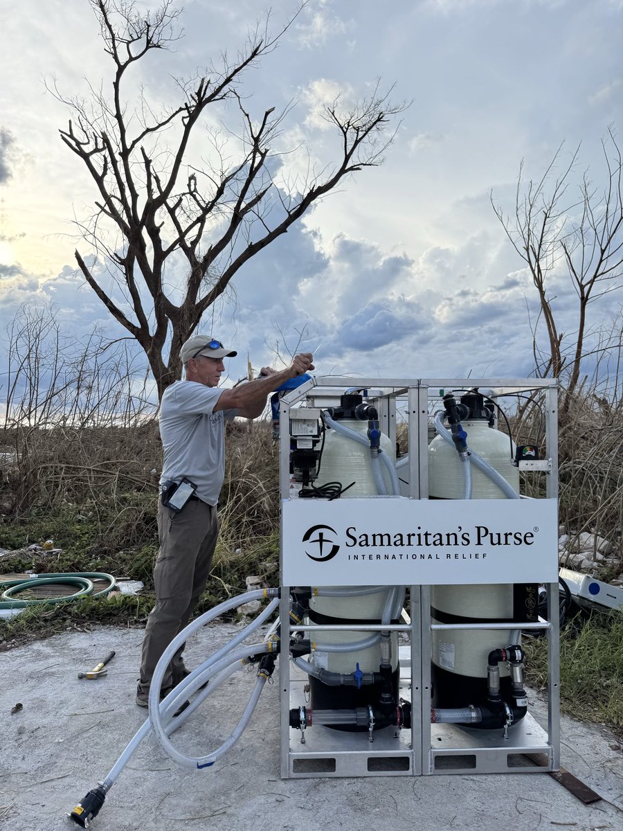 Our <a href="/SamaritansPurse/">Samaritan's Purse</a> team has finished setting up a community water filtration system in Black River, Jamaica, where Hurricane Melissa damaged or completely destroyed every home and structure. This is a critical need and these systems can provide clean water to up to 10,000