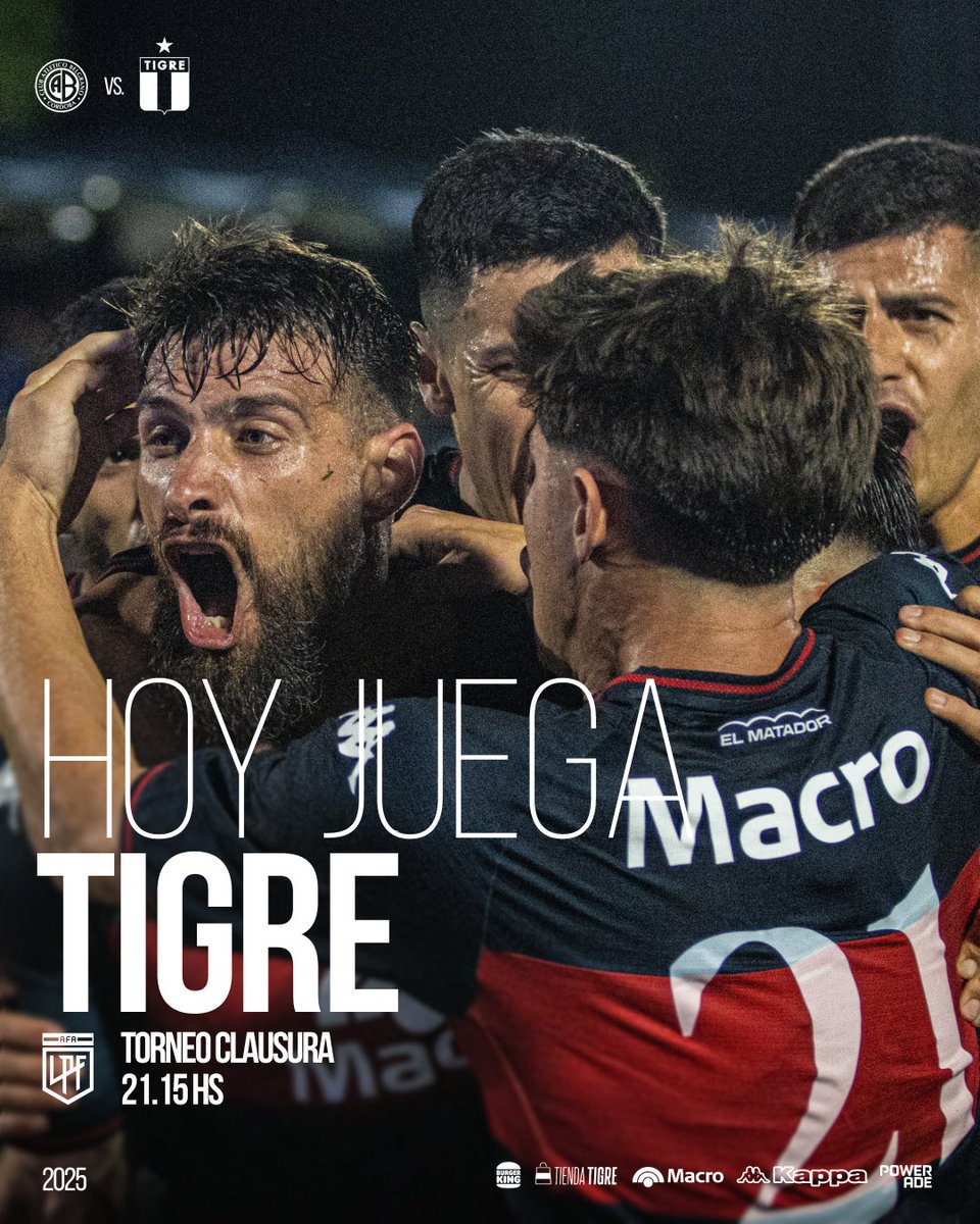 ¡VAMOS, MATADORES! 🐯💪

🏆 #TorneoBetano Clausura 2025 - Fecha 14
⚖ Fernando Echenique
🔎 VAR: Adrián Franklin 

📺 Seguilo en vivo por ESPN Premium. Suscribite al Pack Fútbol.