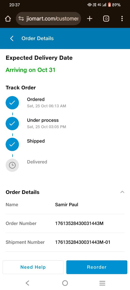 abhishekdeyreal's tweet image. @JioMart_Support where is my order?Past 4 days i have been waiting?Everyday customer care says today it will be delivered.Wait till today.Even the app shows today as of 3rd nov but delivery expected on 2nd nov. Stole my money complete scam‼️🚨now neither cancelled nor refunded