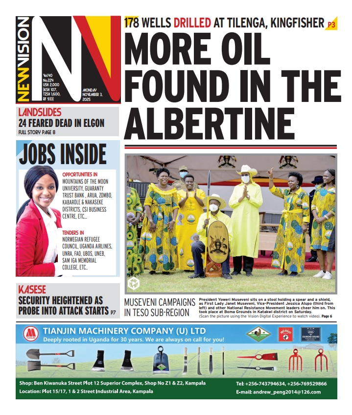 🗞️ The New Vision | Monday Edition

👉 More Oil Found in the Albertine!

Uganda’s oil story just got bigger! Fresh discoveries in the Albertine region are set to boost the country’s energy ambitions and economic growth. 

For details, grab your copy of #NewVision today or read
