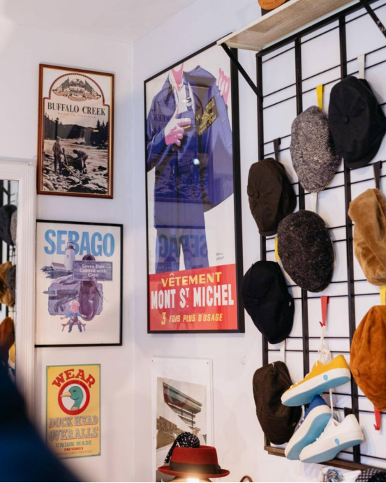 brightway7789's tweet image. “Posters nostalgic, hat wall arrays. Shoes hang, unseen frame forges. Gentleman’s memory, awakens on one wall. #QuietTech #GentlemanRitual #InvisibleCraft #TimelessPoise”