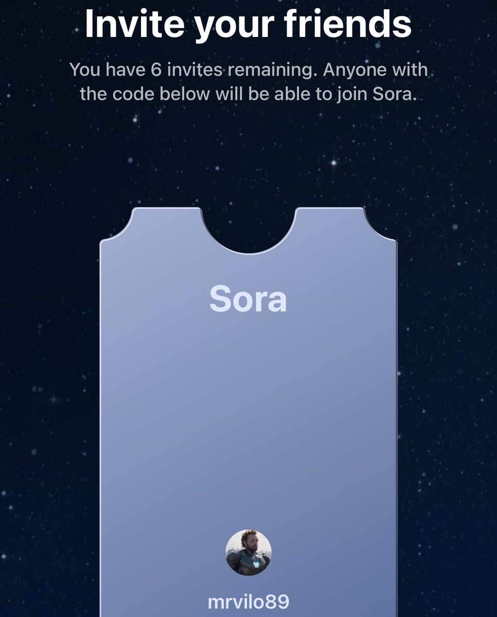 Michael58554437's tweet image. I have six invite codes willing to give out I’m going to be giving them to you guys but you must follow and comment underneath. Explain what you’re going to use it for. #Sora2 #InviteCodes #Fyp