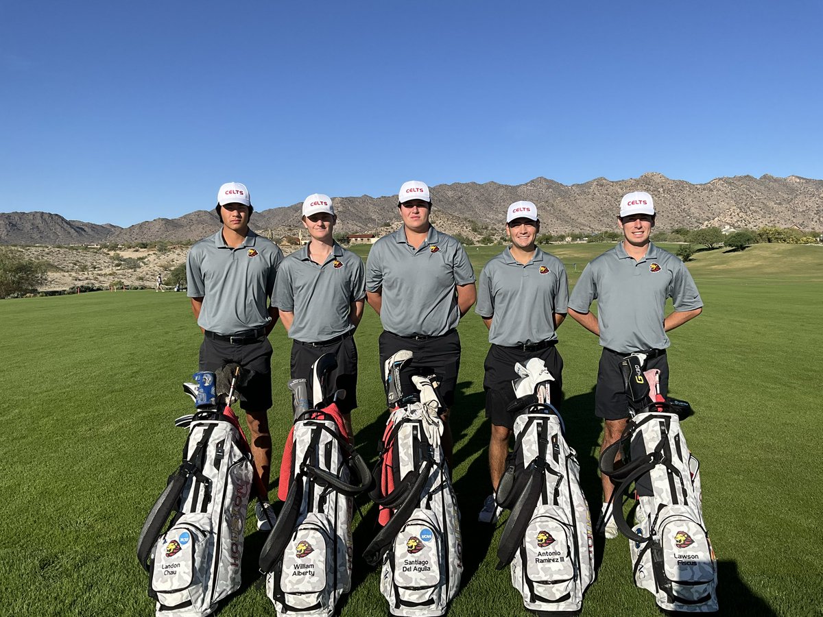 USTCeltsGolf's tweet image. The Men’s Golf team starts play tomorrow at 8am in the Firestorm Fall Classic in Buckeye, Az. Arizona Christian U. is hosting the tournament at Verrado Golf Club. Play is Mon/Tue/Wed. 18 holes/day. Live scoring at Scoreboard.com @USTCeltsGolf ⛳️🏌️‍♂️@USTAthletics #GoCelts💪