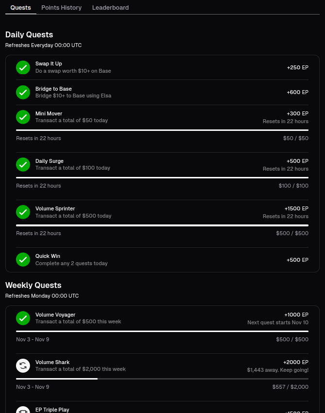 zeru_web3's tweet image. Another week for @HeyElsaAI 

Smashed all today&apos;s tasks with ease!
-swap
-bridge
-lev
-$500 volume

EZ! Just Elsa it! Elsa is making DeFi interaction simpler and easier!

How&apos;s yours?

If you are still not in, join now! 👇
app.heyelsa.ai/referral/2DP11W