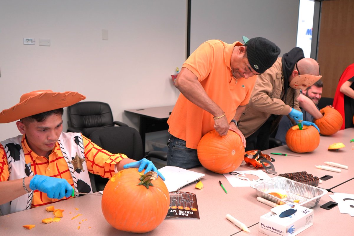 MiTACcomputing's tweet image. 🎃 Spooky vibes &amp;amp; creative minds at MiTAC! 👻

From Toy Story’s Woody to Friday the 13th’s Jason, our team nailed the Halloween spirit with epic costumes &amp;amp; pumpkin art. 🪓🎨✨

Big shoutout to everyone who made #Halloween2025 frightfully fun! 💀🎃

#PumpkinCarving  #OfficeFun